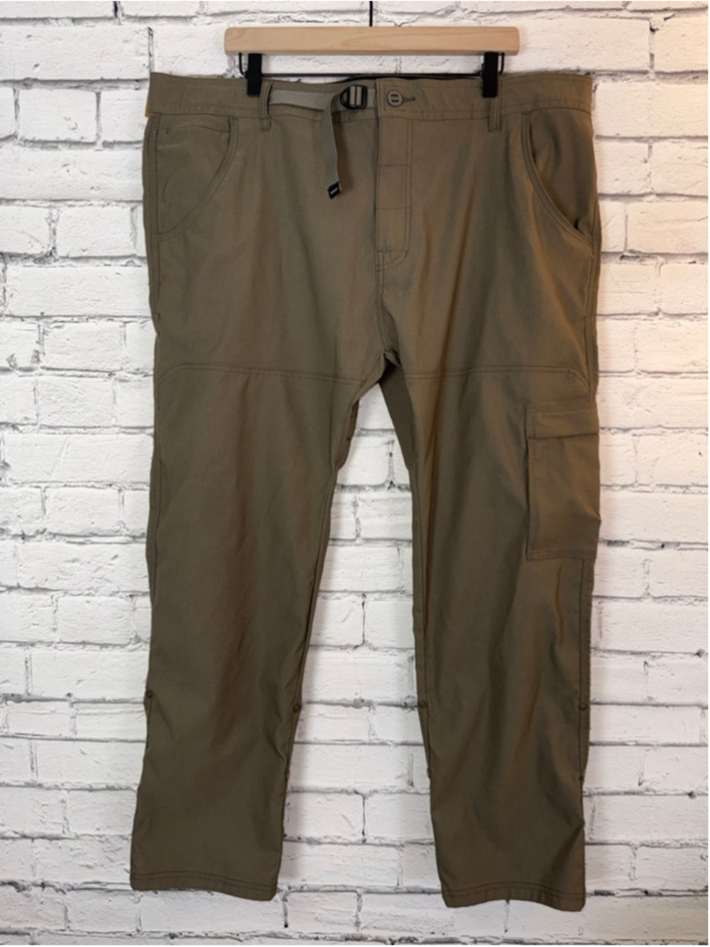 Men's Prana Pants size 40x32 Brown Stretch Zion Slim Cargo Pants Hiking Pants - Picture 2 of 16